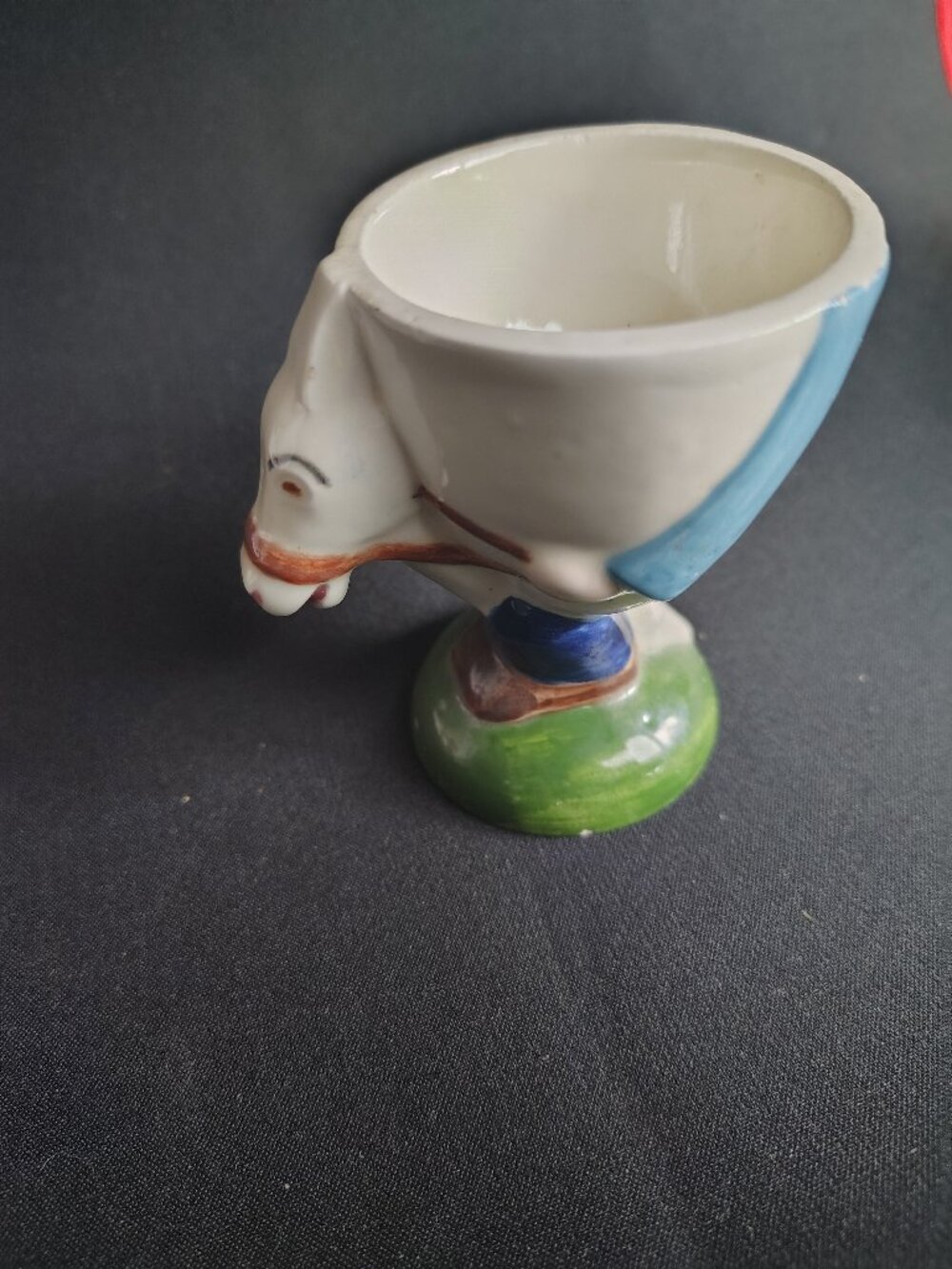 Egg Cup Cute! Horse/Donkey Jockey. ????
